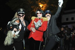 A participant dressed as Michael Jackson -- with son Blanket -- for the 2015 High Heel Race. (Courtesy Shannon Finney, www.shannonfinneyphotography.com)