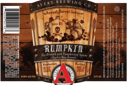 The Rumpkin Barrel-Aged Pumpkin Ale  is from Boulder's Avery Brewing Company.  