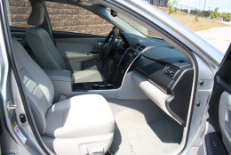The updated interior includes heated leather seats up front and space in the back for three adults.  (WTOP/Mike Parris)