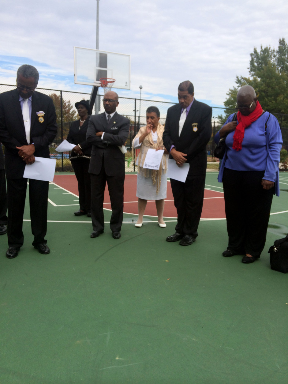 A rally was held Sunday, Oct.25, 2015 at Kennedy Recreation Center in D.C.'s Shaw neighborhood to remember crime victim Timara Gliss, who was killed on Memorial Day. (WTOP/Dick Uliano)