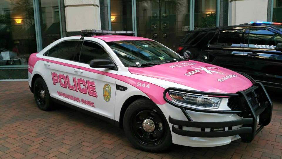 Manassas Park Police hope the pink Ford Interceptor will raise awareness about breast cancer (Photo: City of Manassas Park Police)