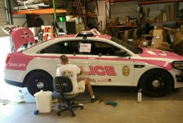 Manassas Park Police hope the pink Ford Interceptor will raise awareness about breast cancer (Photo: City of Manassas Park Police )