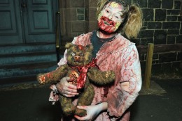 One of the Carver family members is seen here with her teddy bear at Shocktober. (Courtesy Shannon Finney, www.shannonfinneyphotography.com)
