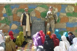 6.	Then-U.S. Army 2nd Lt. Florent Groberg poses during a visit to an all-girls school, where they were learning English, in Kunar Province, Afghanistan, April 2010. (Photo courtesy of Retired U.S. Army Capt. Florent Groberg)