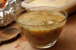 ** FOR USE WITH AP WEEKLY FEATURES **   Try going old school this year with your Thanksgiving leftovers with a Mashed Potato and Turkey Soup. The compilmentary flavors of the leftovers blend well in this creamy soup. (AP Photo/Larry Crowe)