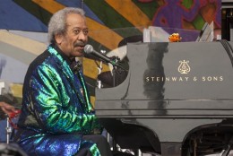 Allen Toussaint performs at the New Orleans Jazz &amp; Heritage Festival, on Sunday, April 26, 2015 in New Orleans. (Photo by Barry Brecheisen/Invision/AP)