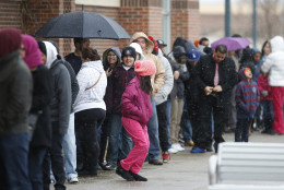 shoppers stand in line on Black Friday Nov. 27, 2015