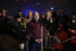 Colorado Springs, Colo., Mayor John Suthers talks to media after a deadly shooting at a Planned Parenthood clinic Friday, Nov. 27, 2015, in Colorado Springs, Colo. (AP Photo/David Zalubowski)