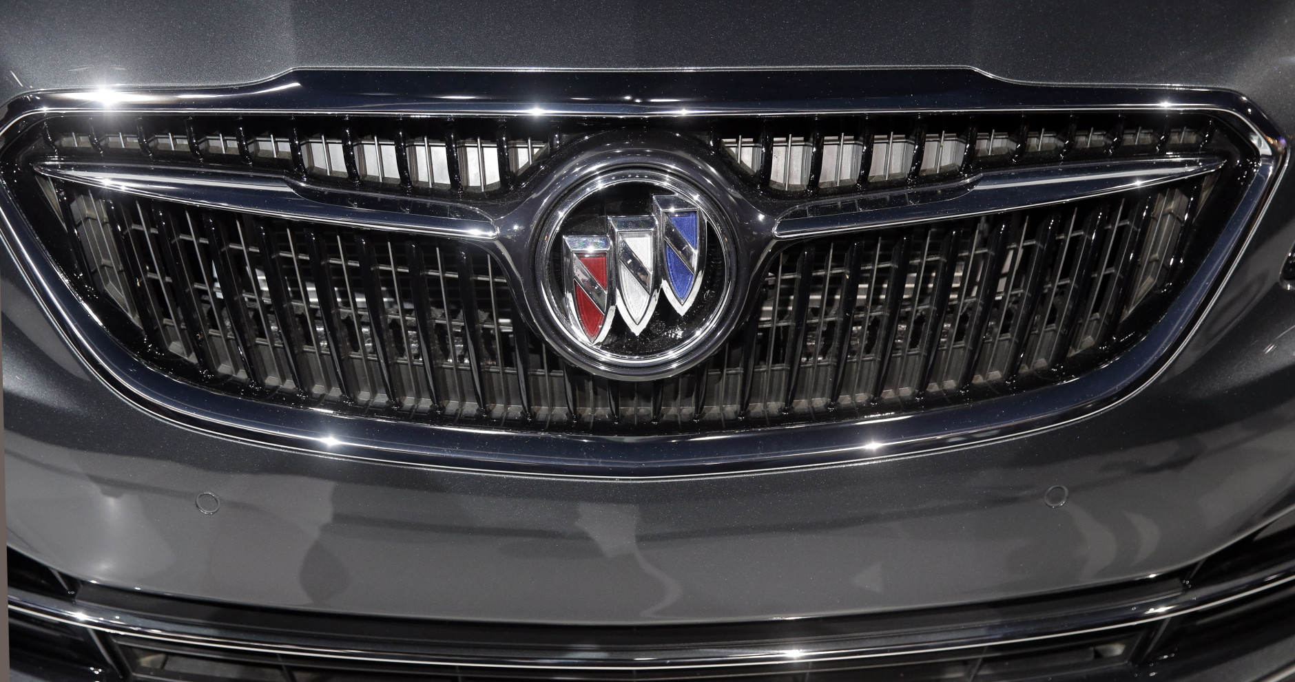 The grill of a 2017 Buick LaCrosse is shown at the Los Angeles Auto Show on Wednesday, Nov. 18, 2015, in Los Angeles. (AP Photo/Chris Carlson)