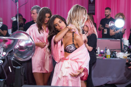 Sara Sampaio appears backstage in hair and makeup at the 2015 Victoria Secret Fashion Show at the Lexington Armory on Tuesday, Nov. 10, 2015, in New York. The Victorias Secret Fashion Show will air on CBS on Tuesday, December 8th at 10pm EST. (Photo by Charles Sykes/Invision/AP)