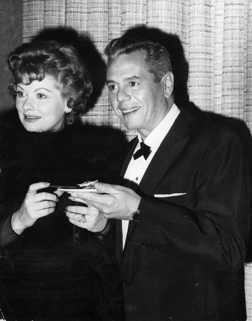 circa 1955:  American actress Lucille Ball (1911 - 1989) with her Cuban husband and co-star of the popular TV show 'I Love Lucy', Desi Arnaz (1917 - 1986). The celebrity couple set up the Desilu Studios together.  (Photo by Keystone/Getty Images)