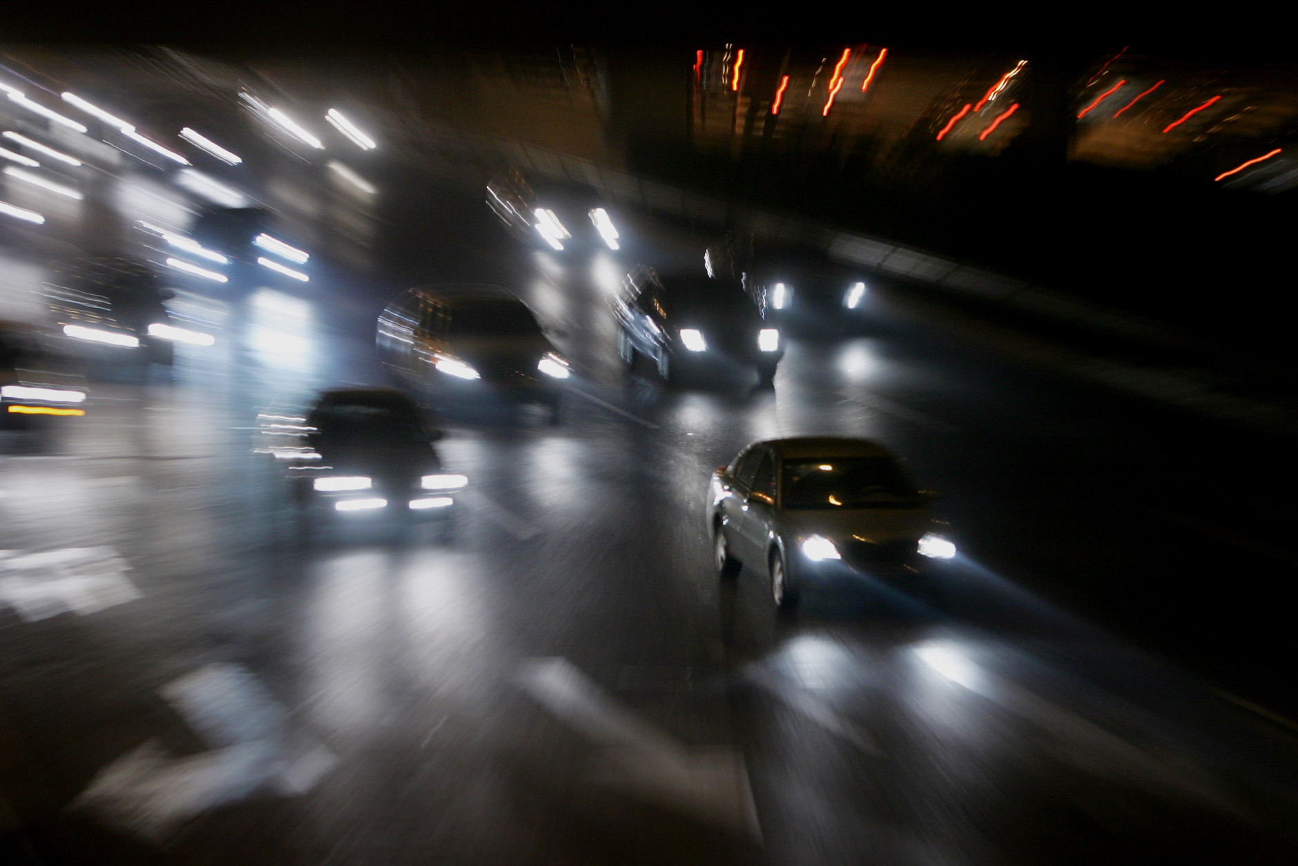 If headlights coming at you at night blind you, there's a safe way to keep your vision.  (Photo by Feng Li/Getty Images)