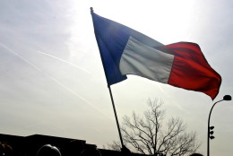 French flag at the Charlie Hebdo Silent march in D.C., Jan. 2015. (WTOP/Kate Ryan)
