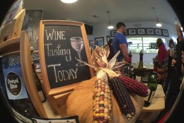Wine and cheese tastings are a regular part of the experience of a visit to the shop in Garrett County, Maryland. (WTOP/Kate Ryan)