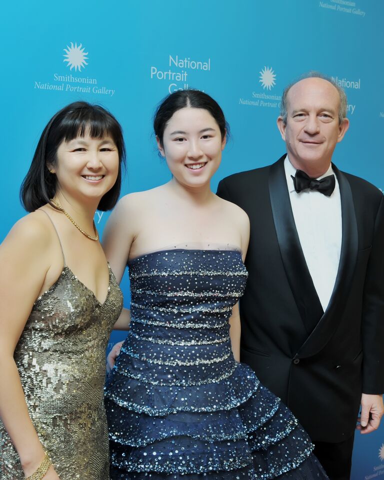 Honoree Maya Lin is seen at the National Portrait Gallery on Nov. 15, 2015 with her daughter, India Wolf, and husband, Daniel Wolf. (Courtesy Shannon Finney, www.shannonfinneyphotography.com)