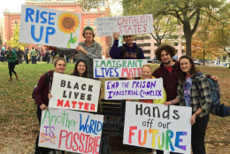 Students from Williams College, in Massachusetts, at the Our Generation, Our Choice rally on Monday in Franklin Square.