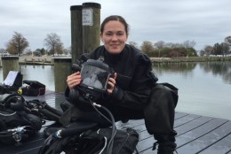 "We know what we're supposed to be looking for, whether it be a handgun or a shotgun, or a vehicle to a body,” said Trooper Megan Heun of the Underwater Recovery Team. “And you have to picture in your mind, kind of what that feels like and what that looks like.” (WTOP/Kristi King)
