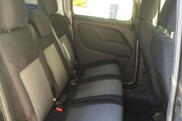 There is plastic and durable cloth and fabric on the seats. They are somewhat comfortable but maybe not the most supportive in the lower back area. (WTOP/Mike Parris)