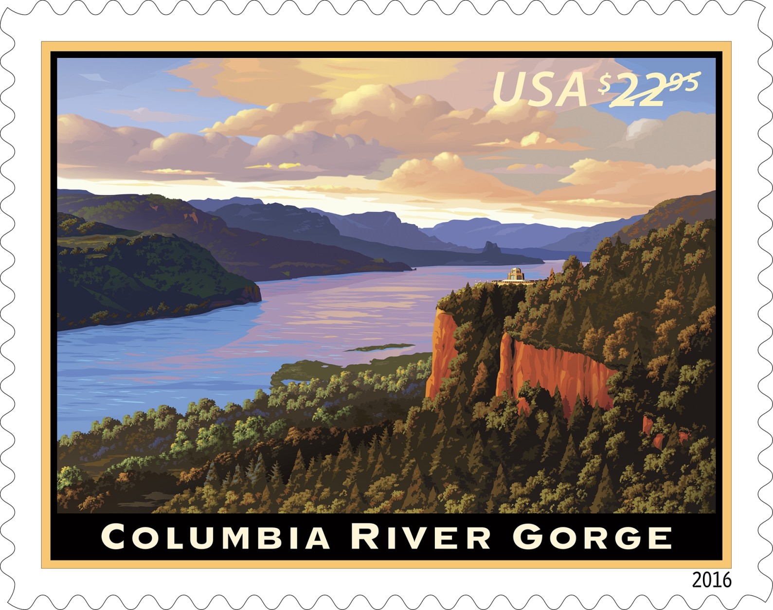 The Columbia River Gorge (&copy; 2016 USPS)