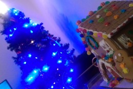 A view of the gingerbread house and Christmas tree displayed in the apartment of WTOP Digital Editor Ginger Whitaker. (Courtesy Mike Marks)