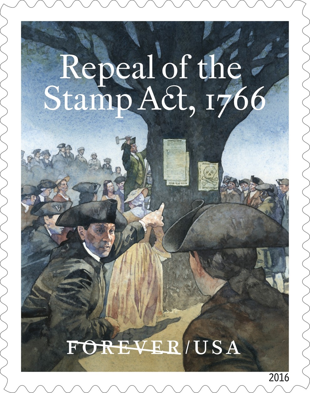 Repeal of the Stamp Act, 1766 (&copy; 2016 USPS)