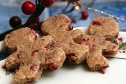 ** FOR USE WITH AP WEEKLY FEATURES ** These Cranberry-Orange Shortbread Cut-Outs  from Country Living magazine's Holiday 2006 issue make use of your cookie cutters after the baking is done. (AP Photo/Larry Crowe)