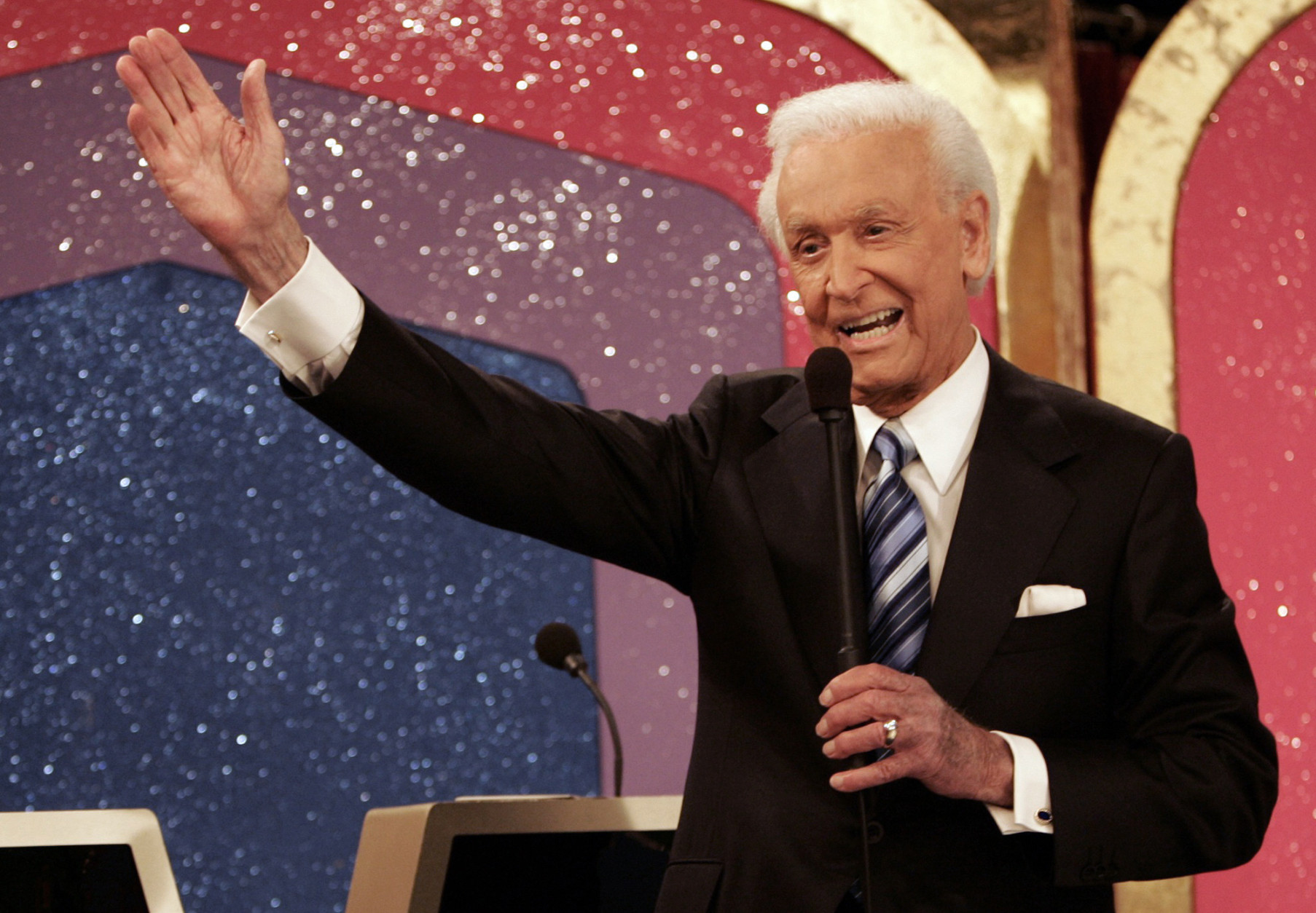 Legendary game show host Bob Barker, 83, waves goodbye as he tapes his final episode of "The Price Is Right" in Los Angeles on Wednesday, June 6, 2007. Bob Barker signed off on 35 years on "The Price Is Right" and 51 years in television in the same low-key, genial fashion that made him one of daytime TV's biggest stars.  
