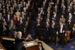 FOR USE AS DESIRED, YEAR END PHOTOS - FILE - Israeli Prime Minister Benjamin Netanyahu speaks before a joint meeting of Congress on Capitol Hill in Washington, Tuesday, March 3, 2015. In a speech that stirred political intrigue in two countries, Netanyahu told Congress that negotiations underway between Iran and the U.S. would "all but guarantee" that Tehran will get nuclear weapons, a step that the world must avoid at all costs. (AP Photo/J. Scott Applewhite, File)