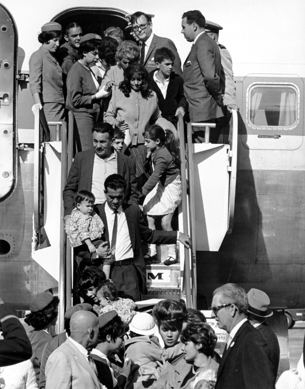 This is the first of 82 Cuban refugees to arrive from Varadero, Cuba to Miami, Fla., on Dec. 1, 1965.  (AP Photo)