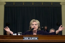 FOR USE AS DESIRED, YEAR END PHOTOS  - FILE - Democratic presidential candidate and former Secretary of State Hillary Rodham Clinton testifies on Capitol Hill in Washington, Thursday, Oct. 22, 2015, before the House Select Committee on Benghazi. (AP Photo/Carolyn Kaster, File)