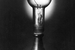 Thomas Edison's incandescent lamp, the first practical light bulb, was developed in 1879.  Edison used carbonized bamboo for the filament.  (AP Photo)