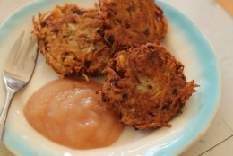 This Oct. 19, 2015 photo shows classic latkes in Concord, N.H. This dish is from a recipe by Alison Ladman. (AP Photo/Matthew Mead)