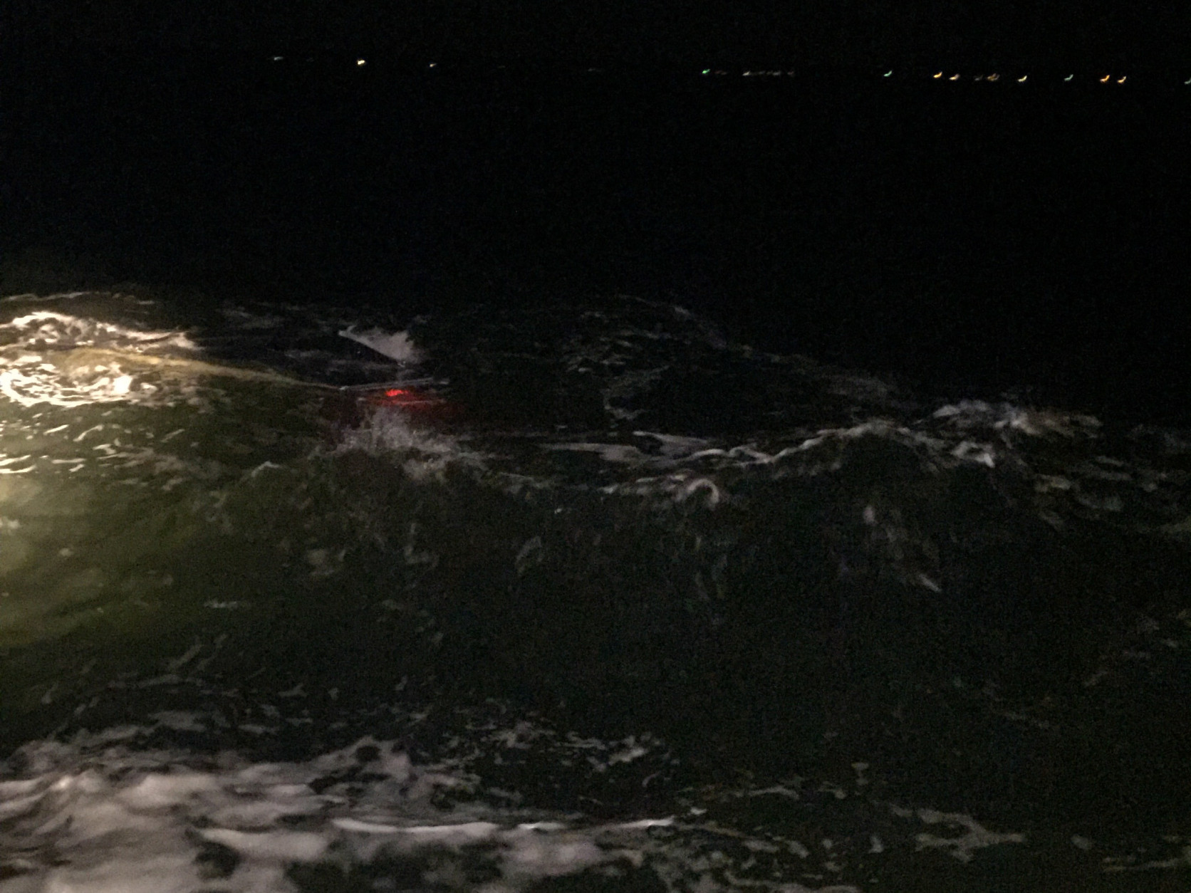 Pictured here is a 15-foot Glass Stream boat, which capsized with two boaters aboard in the Potomac River, Sunday, Dec. 20, 2015. Members of the St. Mary’s County Sheriff’s department rescued the two boaters with a coordinated effort involving Coast Guard Sector Baltimore and a Maryland State Police helicopter crew. (U.S. Coast Guard photo)