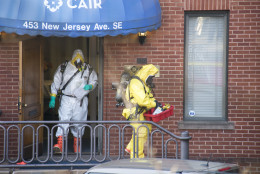 A suspicious white powder substance and a hate letter were delivered to the Council on American-Islamic Relations office located at 453 New Jersey Ave. in Southeast Thursday afternoon. (Courtesy Cartney R. McCracken)