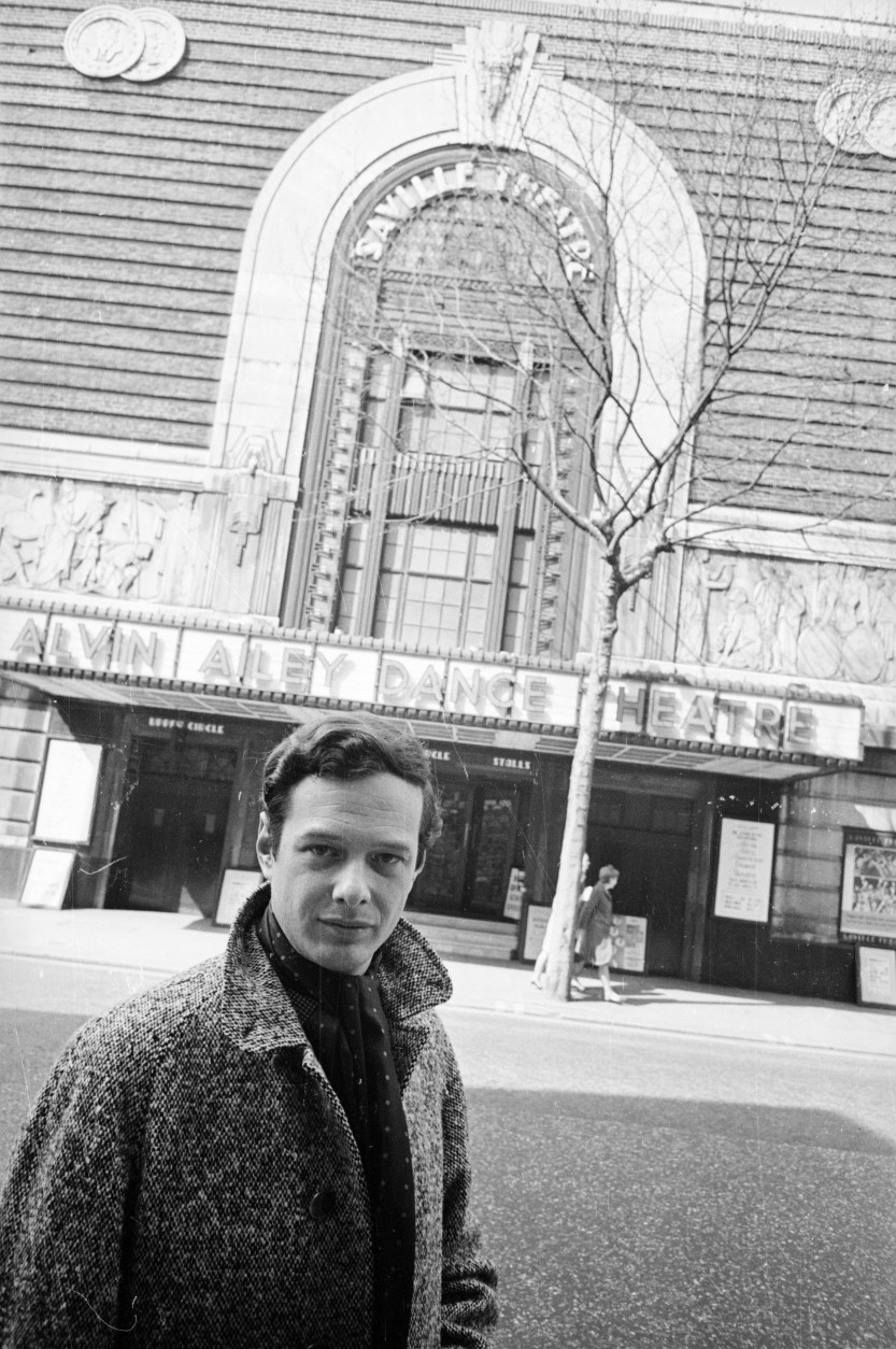2nd April 1965:  Brian Epstein (1934 - 1967), manager of pop groups The Beatles, Gerry &amp; The Pacemakers, Billy J Kramer and Cilla Black, outside the Saville Theatre.  (Photo by Larry Ellis/Express/Getty Images)