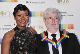 WASHINGTON, DC - DECEMBER 06: Honoree George Lucas and Mellody Hobson arrive at the 38th Annual Kennedy Center Honors Gala at the Kennedy Center for the Performing Arts on December 6, 2015 in Washington, DC.  (Kris Connor/Getty Images)