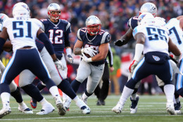 FOXBORO, MA - DECEMBER 20:  Joey Iosefa #47 of the New England Patriots carries the ball during the second half against the Tennessee Titans at Gillette Stadium on December 20, 2015 in Foxboro, Massachusetts.  (Photo by Jim Rogash/Getty Images)