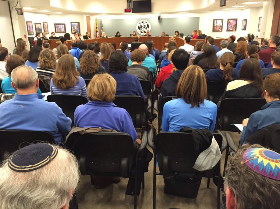 A look at the capacity crowd at Thursday night's Howard County School Board meeting. (WTOP/Michelle Basch)