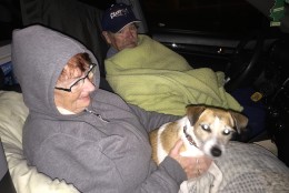 Larry and Pat Moody say traffic late Sunday into the early hours of Monday was fairly light between Scarborough, Maine, and Dale City, Virginia. The couple and dog Bailey are destined for North Carolina to “just relax” with family. (WTOP/Kristi King)