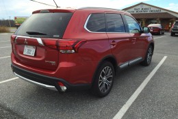 The rear end styling also gets a slight upgrade from the 2015 Outlander. (WTOP/Mike Parris) 
