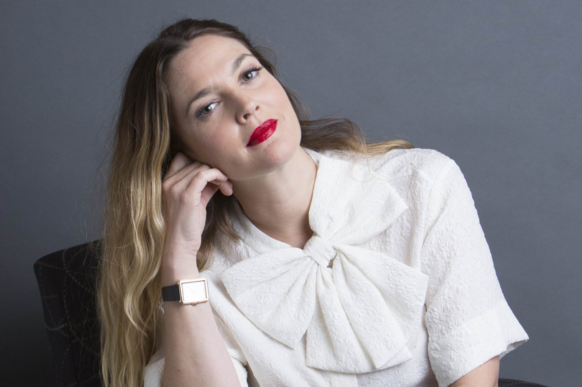 In this Oct. 20, 2015 photo, Drew Barrymore poses for a portrait to promote her new book "Wildflower," in New York. Barrymore has a new movie, "Miss You Already," with Tony Collette opening Nov. 6,  a beauty line called Flower and runs a production company called Flower Films.  (Photo by Amy Sussman/Invision/AP)