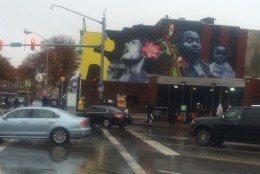 Mural seen in the area of North and Pennsylvania avenues, the scene of April rioting. (WTOP/Dick Uliano)