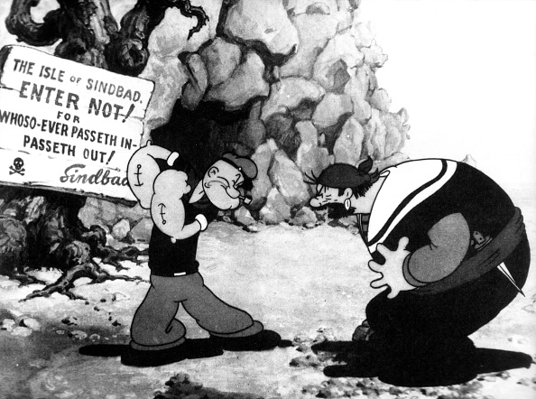 (GERMANY OUT) - mit dem Seeräuber Sindbad im Film:'Von Seemann zu Seemann'(Popeye The Sailor Meets Sindbad TheSailor)- USA 1936 (Photo by ullstein bild/ullstein bild via Getty Images)