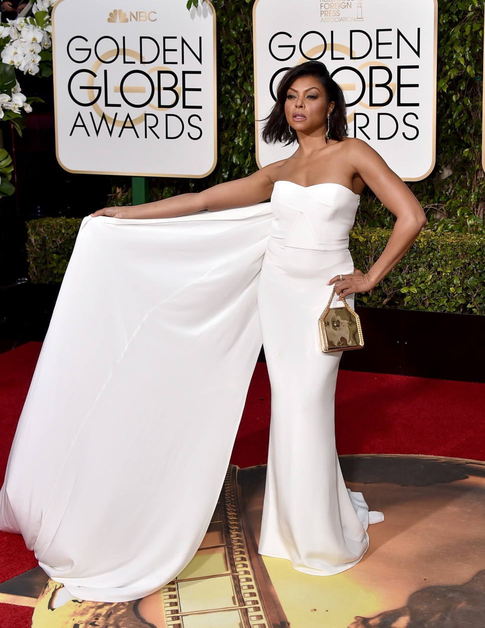 Taraji P. Henson arrives at the 73rd annual Golden Globe Awards on Sunday, Jan. 10, 2016, at the Beverly Hilton Hotel in Beverly Hills, Calif. (Photo by Jordan Strauss/Invision/AP)