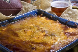 This photo taken jan. 17, 2010 shows barbecue baked bean cheese dip. Maple syrup and brown sugar will help make this barbecue baked bean cheese dip as memorable as the big game. (AP Photo/Larry Crowe)