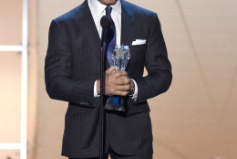 Sylvester Stallone accepts the award for best supporting actor for Creed at the 21st annual Critics' Choice Awards at the Barker Hangar on Sunday, Jan. 17, 2016, in Santa Monica, Calif. (Photo by Chris Pizzello/Invision/AP)