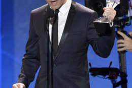 Noah Hawley accepts the award for best movie made for television or limited series for Fargo at the 21st annual Critics' Choice Awards at the Barker Hangar on Sunday, Jan. 17, 2016, in Santa Monica, Calif. (Photo by Chris Pizzello/Invision/AP)