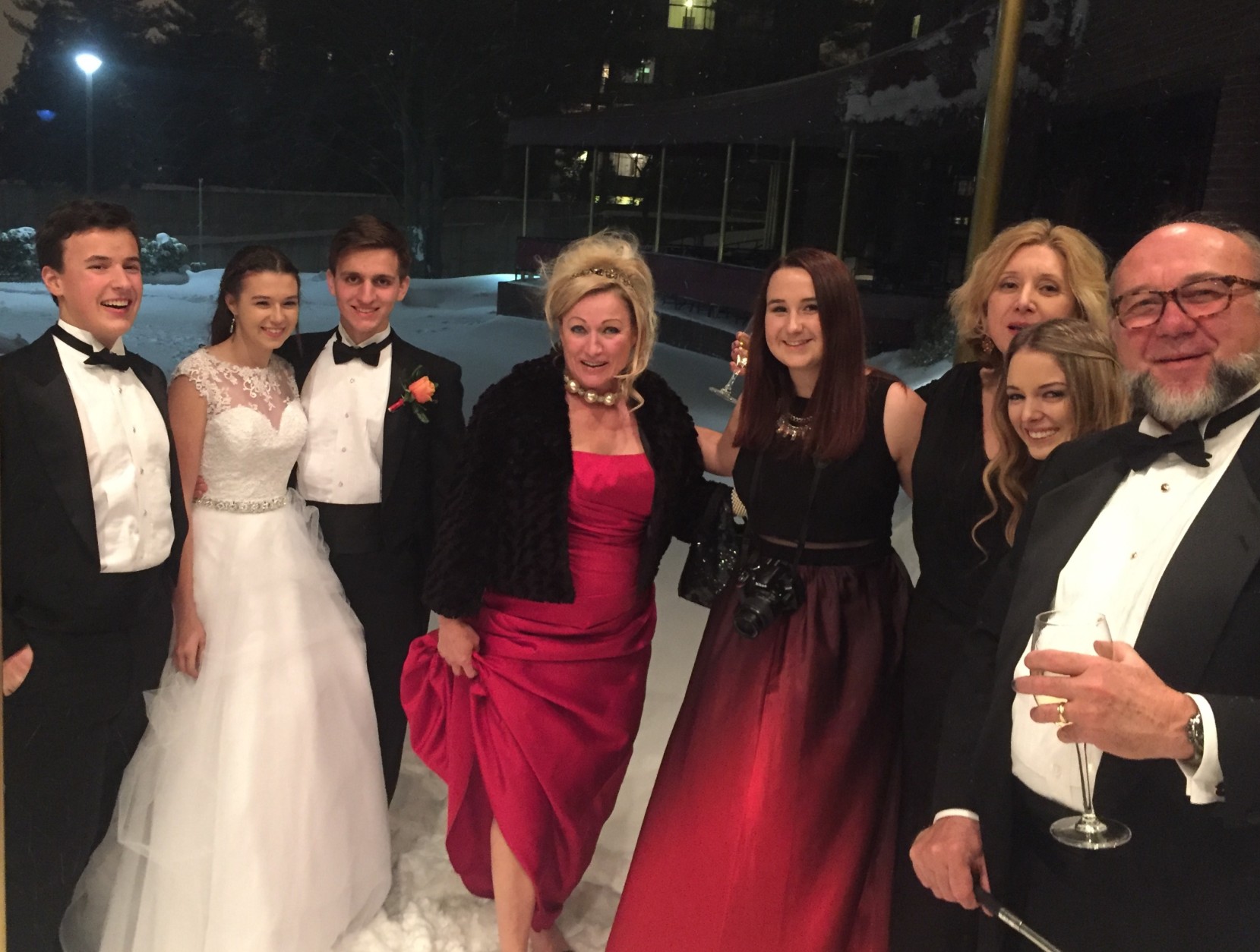 The family from Phoenix, Arizona was planning on celebrating a Ukrainian debutante ball in D.C., that is – before the blizzard hit. (WTOP/Mike Murillo)