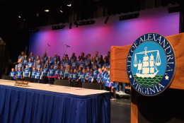 The choir sang at the Alexandria City Council installation ceremony. (WTOP/Michelle Basch)