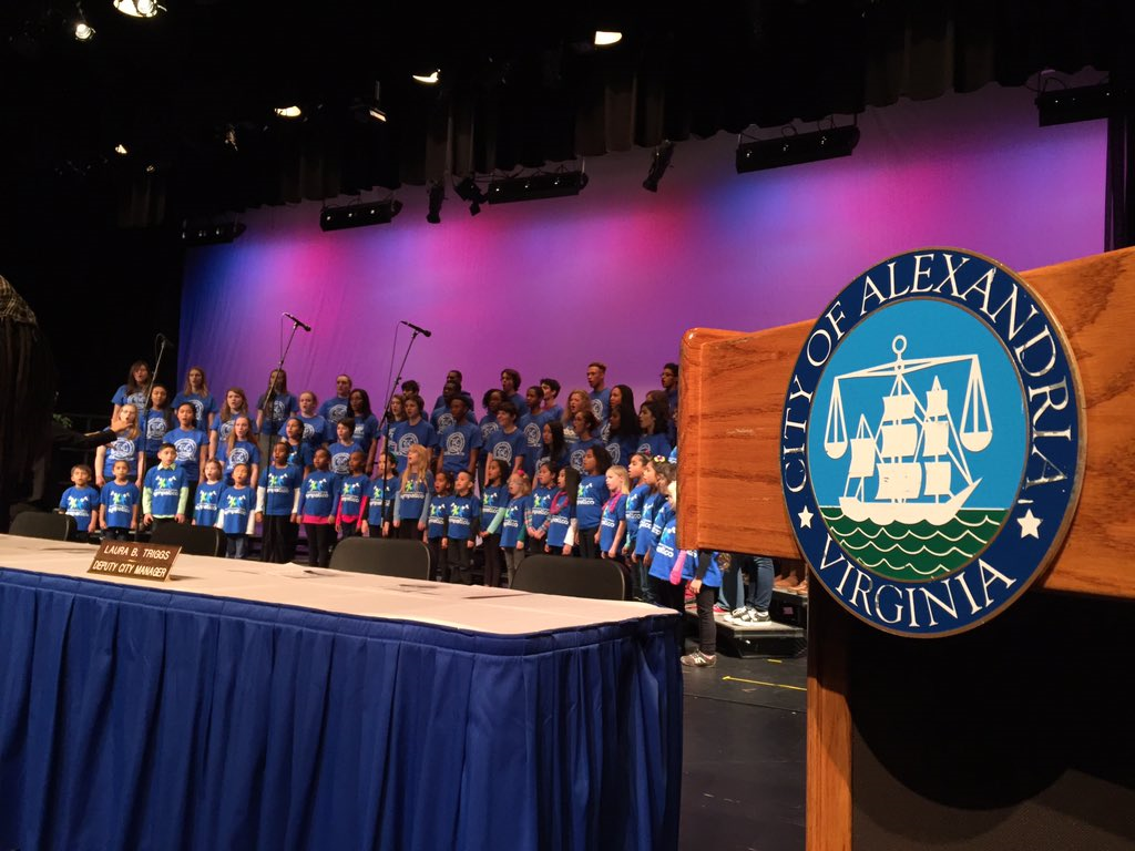 The choir sang at the Alexandria City Council installation ceremony. (WTOP/Michelle Basch)